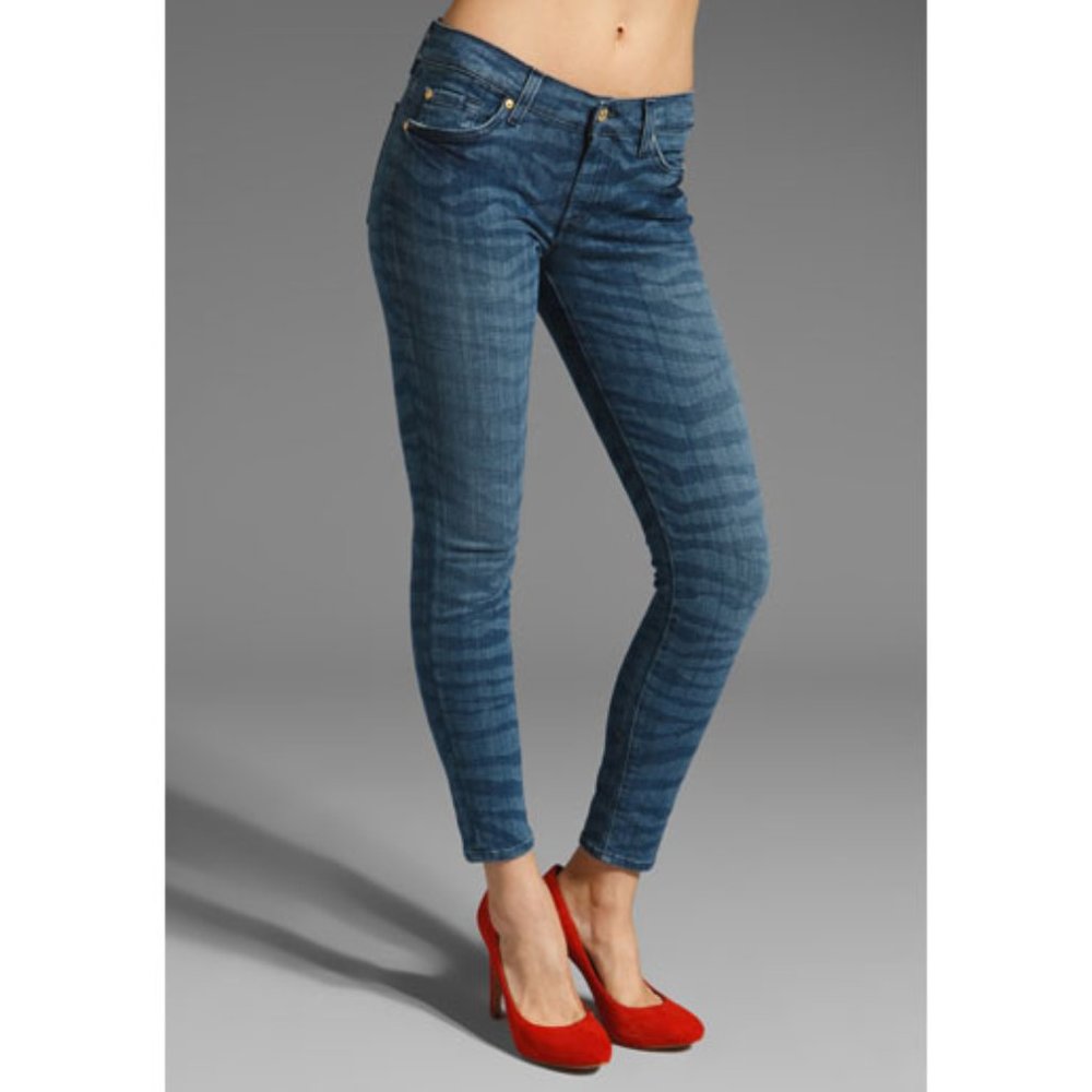NWT 7 for All Mankind Skinny Lazer Zebra jeans 25